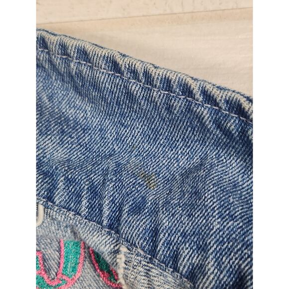 Vintage Disney Pocahontas Denim Embroidered Girls Jean Jacket Size 9/10 Patches - Picture 9 of 10